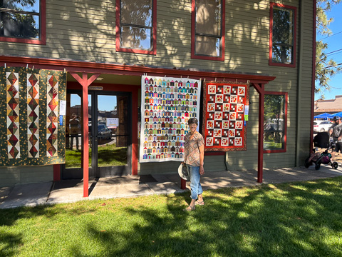 Lisa enjoying the 50th Annual Sisters Outdoor Quilt Show